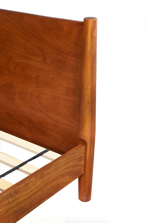 Alpine Furniture Flynn Mid Century Modern Twin Size Day Bed, Acorn 966-09T Acorn Mahogany Solids & Okoume Veneer 44 x 82 x 35