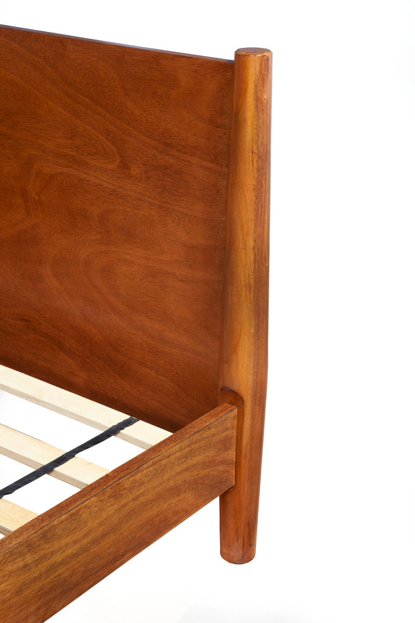 Alpine Furniture Flynn Mid Century Modern Twin Size Day Bed, Acorn 966-09T Acorn Mahogany Solids & Okoume Veneer 44 x 82 x 35