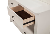 Alpine Furniture Baker 6 Drawer Dresser, White 977-W-03 White Mahogany Solids & Veneer 52 x 18 x 36