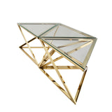 Sagebrook Home Glam Metal Hexagon Coffee Table, Gold 15436-02 Gold Metal