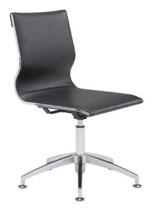 Zuo Modern Glider 100% Polyurethane, Plywood, Steel Modern Commercial Grade Conference Chair Black, Silver 100% Polyurethane, Plywood, Steel