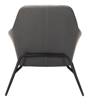 Zuo Modern Manuel 100% Polyurethane, Plywood, Steel Modern Commercial Grade Accent Chair Gray, Black 100% Polyurethane, Plywood, Steel