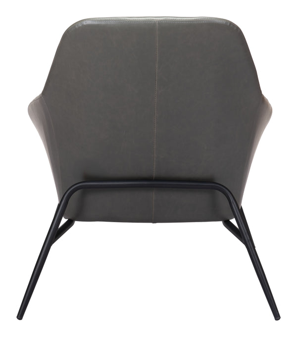 Zuo Modern Manuel 100% Polyurethane, Plywood, Steel Modern Commercial Grade Accent Chair Gray, Black 100% Polyurethane, Plywood, Steel