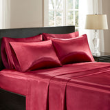 Satin Casual 100% Polyester Solid Sheet Set