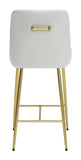 Zuo Modern Madelaine 100% Polyurethane, Plywood, Steel Modern Commercial Grade Counter Stool White, Gold 100% Polyurethane, Plywood, Steel