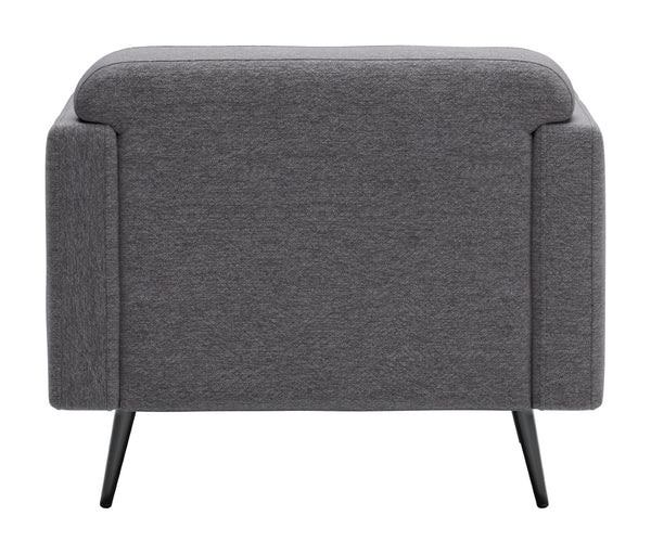 Zuo Modern Amsterdam 100% Polyester, Pine Wood Modern Commercial Grade Arm Chair Slate, Black 100% Polyester, Pine Wood