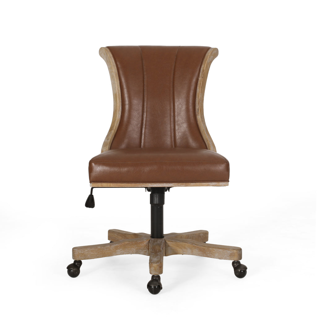 Scroll Back Upholstered Desk Chair