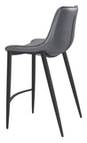 English Elm EE2647 100% Polyurethane, Plywood, Steel Modern Commercial Grade Counter Chair Set - Set of 2 Dark Gray, Black 100% Polyurethane, Plywood, Steel