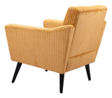 Zuo Modern Bastille 100% Polyester, Plywood, Rubberwood Modern Commercial Grade Accent Chair Yellow, Black 100% Polyester, Plywood, Rubberwood