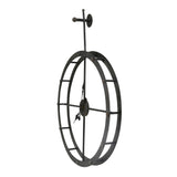 Sagebrook Home Contemporary Ec, Numberless Hangingmetal Clock, Wb 12666 Black Iron