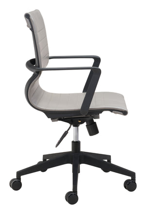 Zuo Modern Stacy 100% Polyurethane, Steel, Nylon Modern Commercial Grade Office Chair Gray, Black 100% Polyurethane, Steel, Nylon