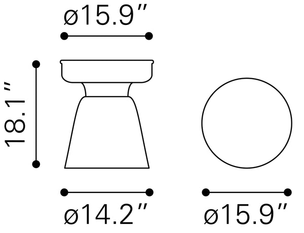 Zuo Modern Sage Mango Wood Modern Commercial Grade Side Table Black Mango Wood