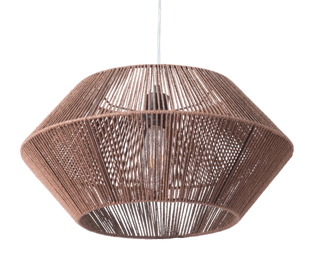 Zuo Modern Kendrick Steel, Paper Transitional Commercial Grade Ceiling Lamp Brown Steel, Paper