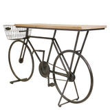 Sagebrook Home Casual Home Bicycle Console Table, Charcoal FW10175-01 Gray Fir Wood