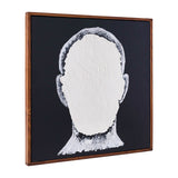 Sagebrook Home Contemporary 47x47, Hand Painted Blank Face Man, Ivory/black 70211 Ivory/beige Mdf