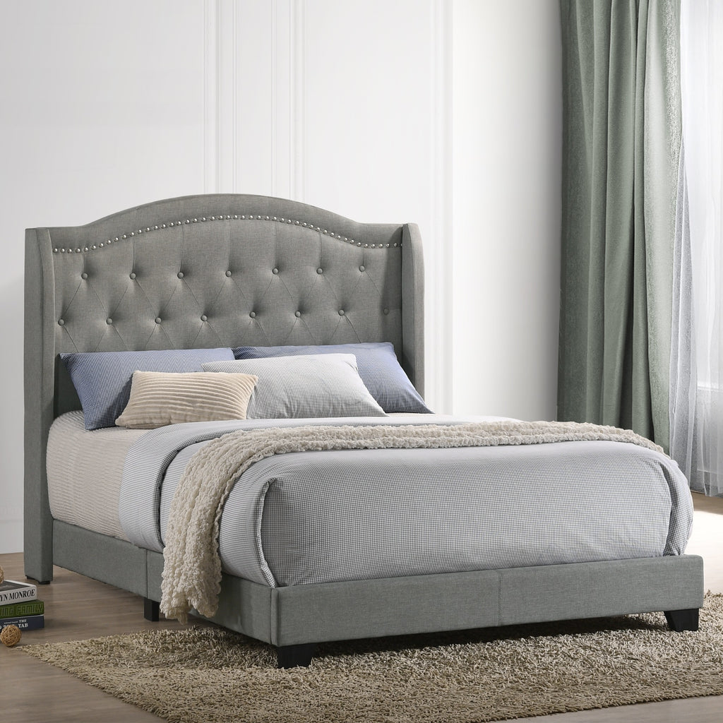 Intercon Rhyan Traditional Upholstered Full Bed UB-BR-RHYFUL-SMK-C UB-BR-RHYFUL-SMK-C