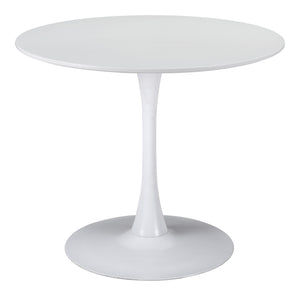 Zuo Modern Opus MDF, Steel Modern Commercial Grade Dining Table White MDF, Steel