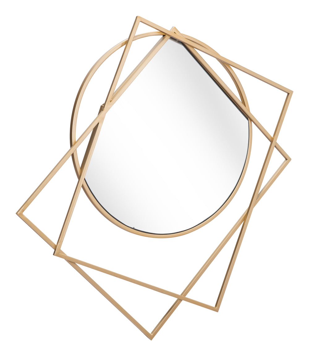 Zuo Modern Vertex Steel, MDF, Glass Modern Commercial Grade Mirror Gold Steel, MDF, Glass