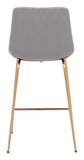 English Elm EE2713 100% Polyester, Plywood, Steel Modern Commercial Grade Counter Chair Gray, Gold 100% Polyester, Plywood, Steel