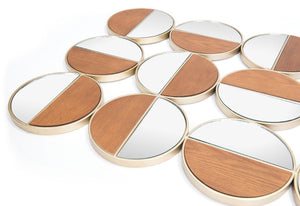 Zuo Modern Cycle Steel, MDF, Glass Modern Commercial Grade Mirror Gold, Walnut Steel, MDF, Glass