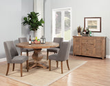 Kensington Round Solid Pine Dining Table, Reclaimed Natural