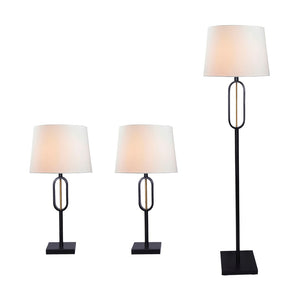 Sagebrook Home Contemporary Metal,Set of 3 - ,25/62"h,top Oval Accent Lamps,blk/gld 50688-01 Black/gold Steel