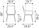 English Elm EE2974 Steel, Polyethylene Modern Commercial Grade Dining Chair Set - Set of 2 Black Steel, Polyethylene