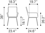 Zuo Modern Lyon Steel, Polyethylene Modern Commercial Grade Dining Chair Set - Set of 2 Black Steel, Polyethylene