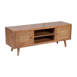 Sagebrook Home Contemporary Wood/cane, 55x20" 2-door Tv-stand. Natural 17872 Brown Acacia Wood