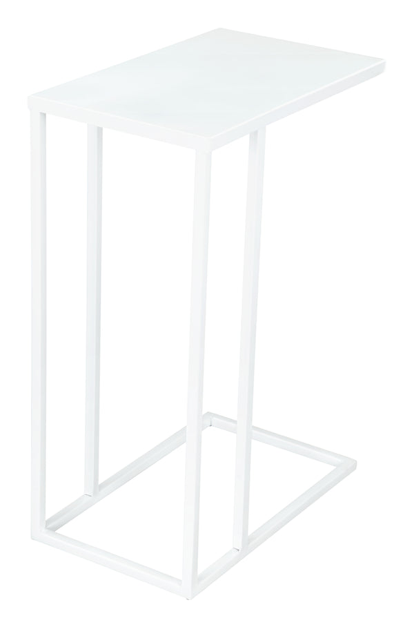 Zuo Modern Atom Iron Modern Commercial Grade Side Table White Iron