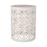 Castana Outdoor Lace Cut Side Table with Tile Top