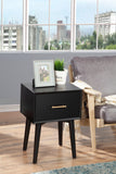 Alpine Furniture Flynn End Table, Black 966BLK-62 Black Mahogany Solids & Okoume Veneer 18 x 15 x 26.5