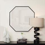 Sagebrook Home Contemporary Metal, 32" Octagonal Mirror, Black 16434-02 Black Metal