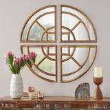 Endicott Rustic Handcrafted Round Pie Mirror, Natural Noble House