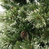 4.5-foot Cashmere Pine and Mixed Needles Pre-Lit Multi-Color LED Hinged Artificial Christmas Tree with Snow and Glitter Branches and Frosted Pinecones