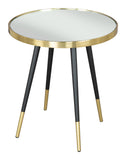 Zuo Modern Particle Glass, MDF, Iron Modern Commercial Grade Side Table Gold, Black Glass, MDF, Iron