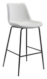 Zuo Modern Byron 100% Polyurethane, Plywood, Steel Modern Commercial Grade Barstool White, Black 100% Polyurethane, Plywood, Steel