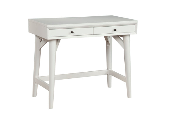 Alpine Furniture Flynn Mini Desk, White 966-W-65 White Mahogany Solids & Okoume Veneer 36 x 20 x 31