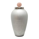 Sagebrook Home Contemporary 21" Glass Vase W/ Blush Knob, Silver 15533-02 Silver Glass