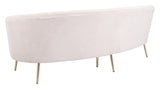 Zuo Modern Luna 100% Polyester, Plywood, Steel Modern Commercial Grade Sofa Cream, Gold 100% Polyester, Plywood, Steel