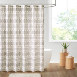 Rhea Global Inspired 100% Cotton Jacquard Shower Curtain