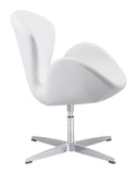 English Elm EE2965 100% Polyurethane, Steel Modern Commercial Grade Occasional Chair White, Silver 100% Polyurethane, Steel