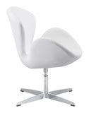 Zuo Modern Pori 100% Polyurethane, Steel Modern Commercial Grade Occasional Chair White, Silver 100% Polyurethane, Steel