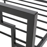 Claudia Modern Iron Twin Bed Frame, Flat Black Noble House