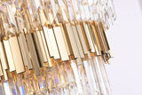 Bethel Gold Chandelier in Metal & Crystal