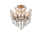 Bethel Pewter Chandelier in Metal & Crystal