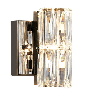 Bethel Chrome Wall Sconce in Metal & Crystal