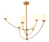 Bethel Brass Chandelier in Steel & Glass