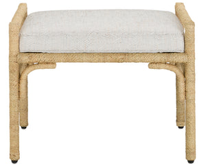 Olisa Pearl Ottoman - Stylish Wrought Iron with Braided Abacá Rope, Perfect for Chic Interiors!