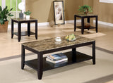 Casual 3-piece Occasional Table Set with Shelf Cappuccino